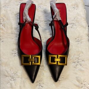 Chic Black and Gold Women's Heels